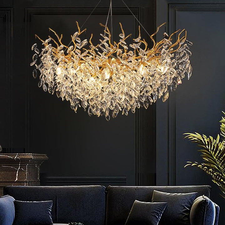 Round Crystal Branch Chandelier
