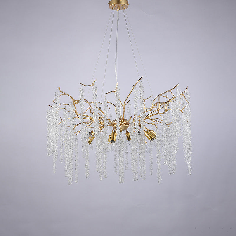 Gold Crystal Tree Branch Chandeliers Lighting 31.5"D