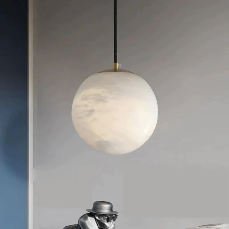 Alabaster Sphere Pendant Light, Modern Pendant Light Kitchen Island Lighting