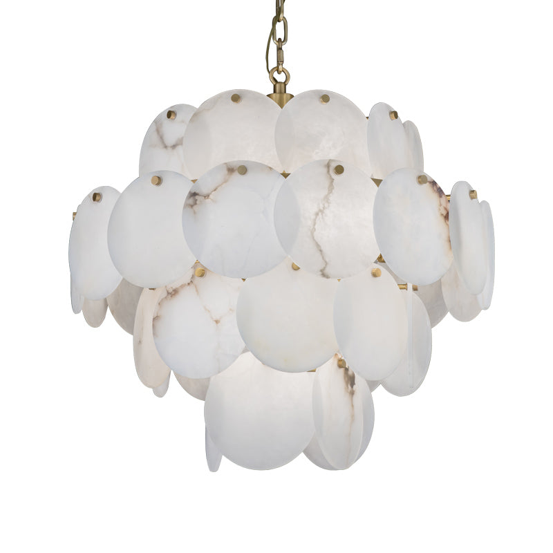 Celestia Modern Round Alabaster Chandelier Light, Luxurious Round Chandelier