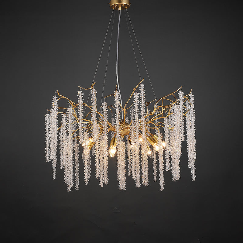 Gold Crystal Tree Branch Chandeliers Lighting 31.5"D