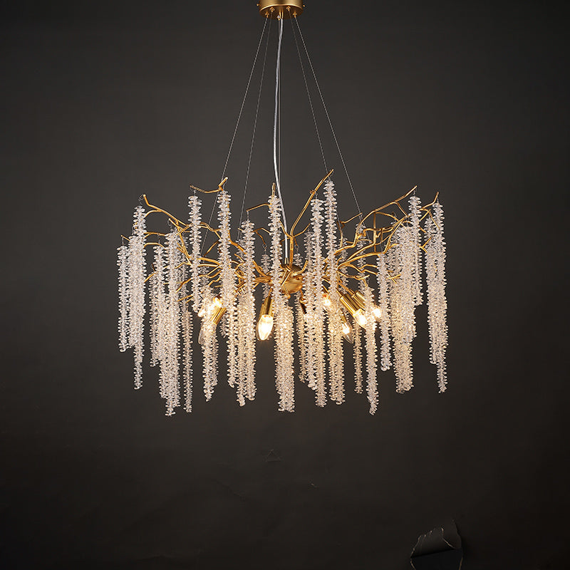 Gold Crystal Tree Branch Chandeliers Lighting 31.5"D