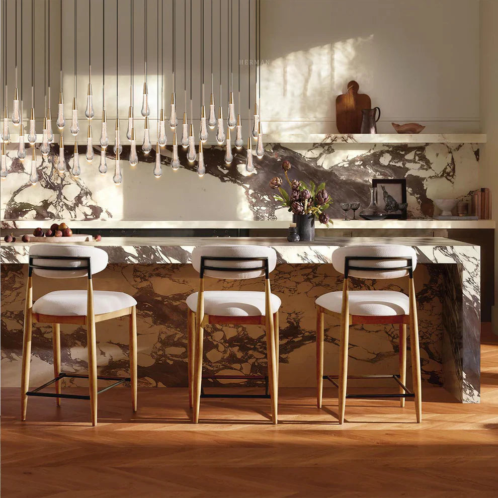 Rain Glass Solitaire Linear Chandelier