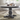 NolanWhite Marble Top & Salvage Dark Oak Finish  Round Dining Table