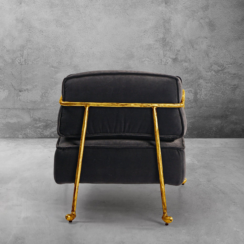 Thaddeus Gray Velvet Armchair