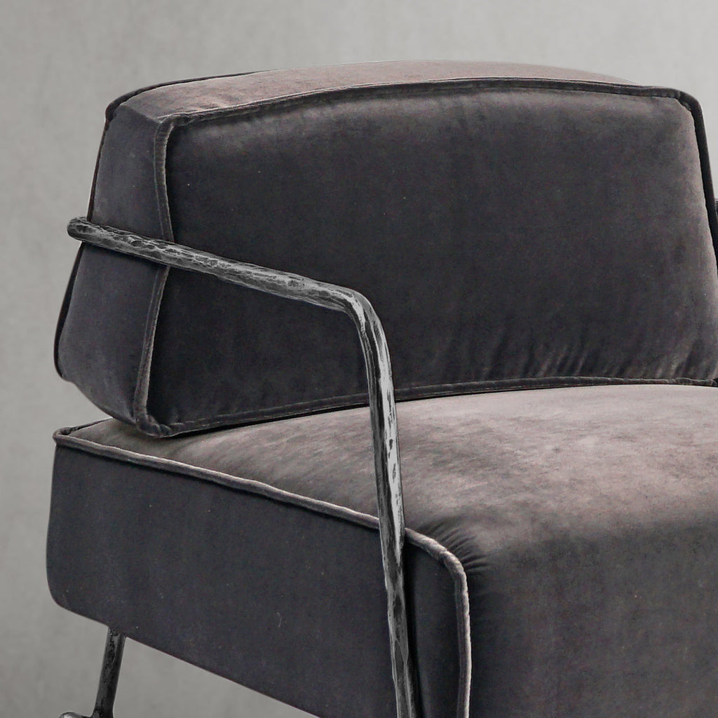Thaddeus Gray Velvet Armchair