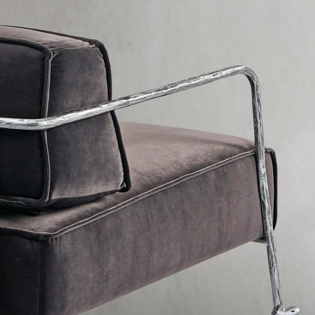 Thaddeus Gray Velvet Armchair