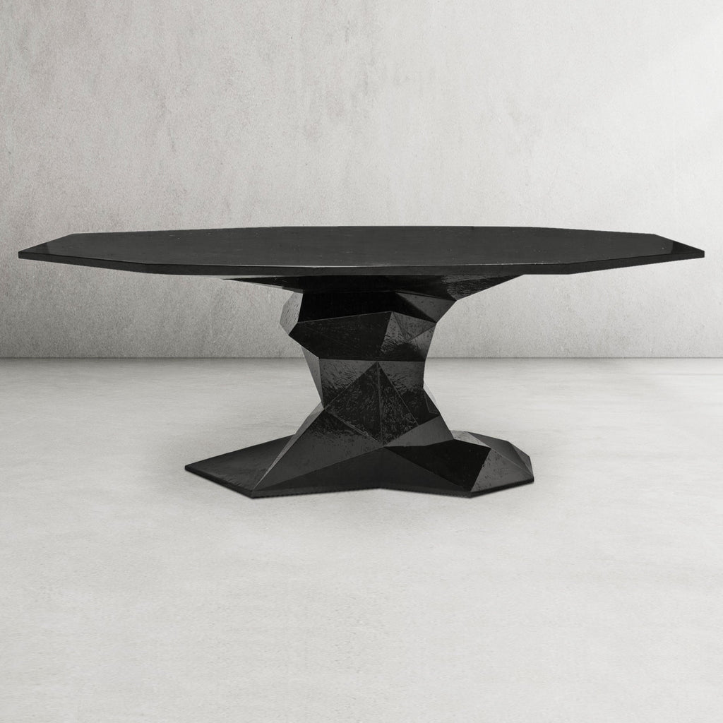 Geometric Solid Wood Dining Table