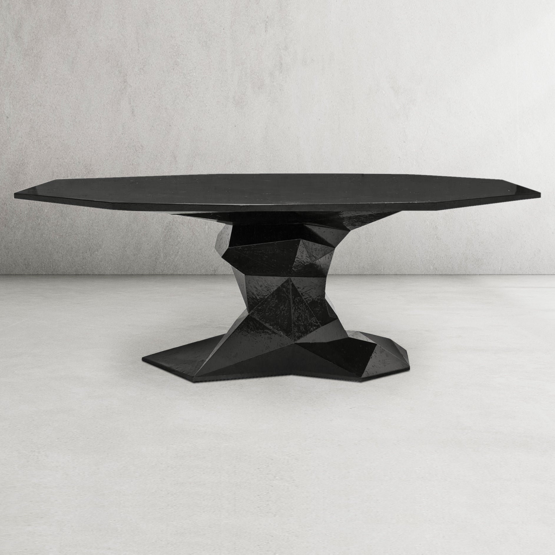 Geometric Solid Wood Dining Table