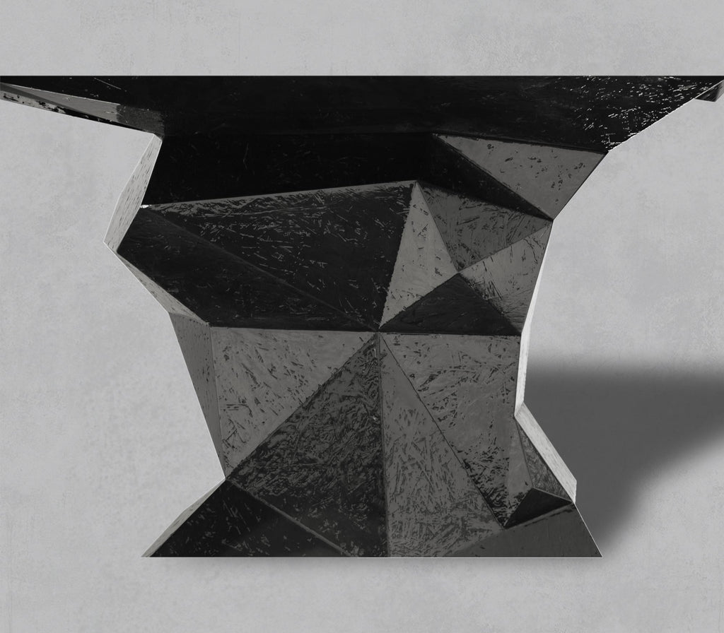 Geometric Solid Wood Dining Table