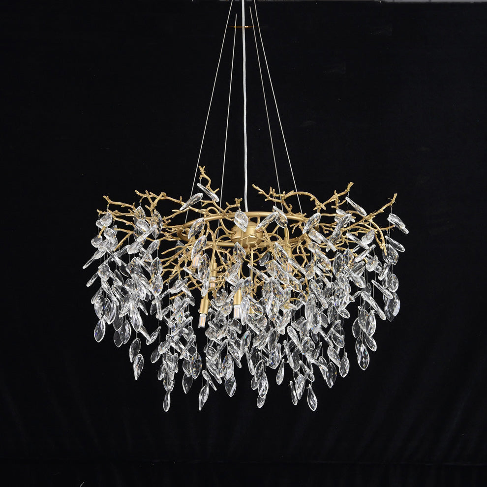 Arianna Round Gold Clear Modern Crystal Chandelier