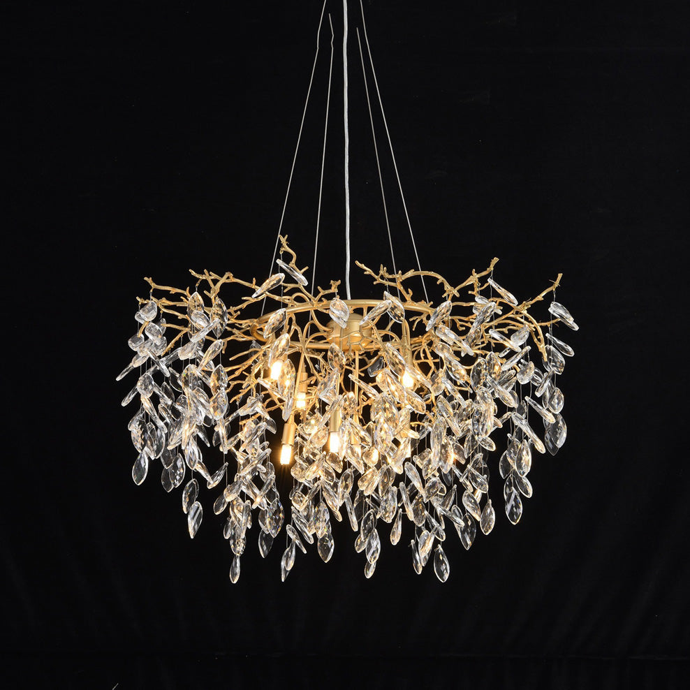 Arianna Round Gold Clear Modern Crystal Chandelier