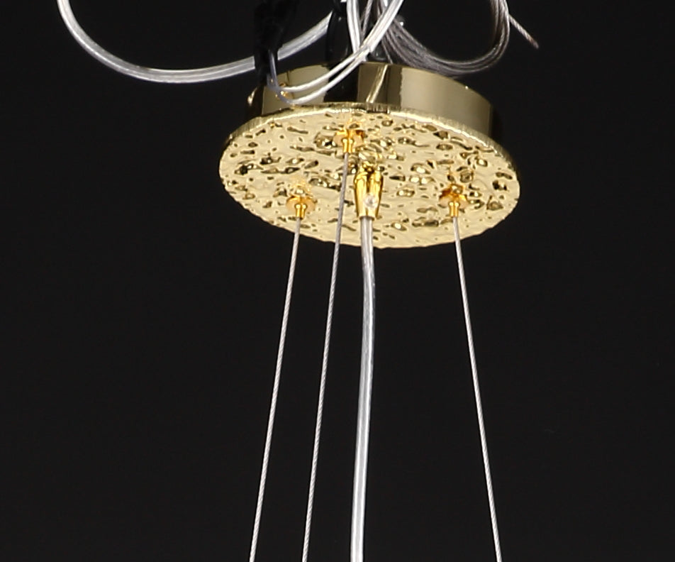 Flavia Modern Gold Blossom Crystal Round Branch Chandelier For Living Room