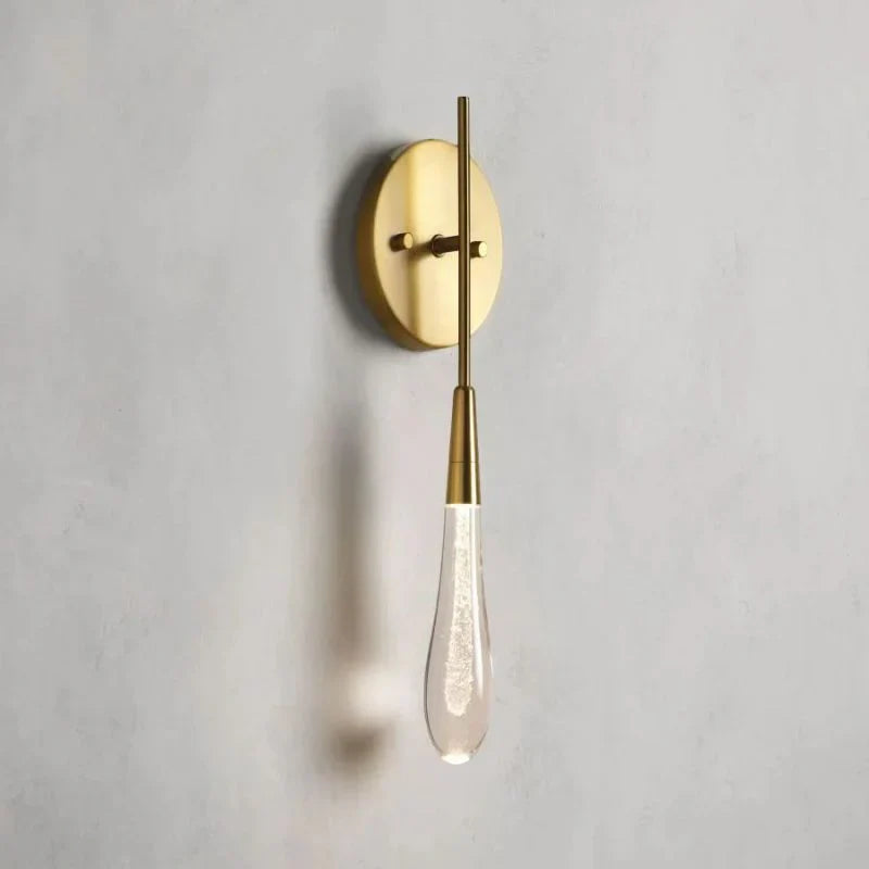 Rain Glass Round Solitaire Wall Sconce
