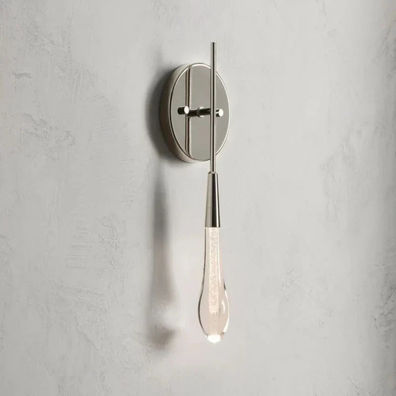 Rain Glass Round Solitaire Wall Sconce