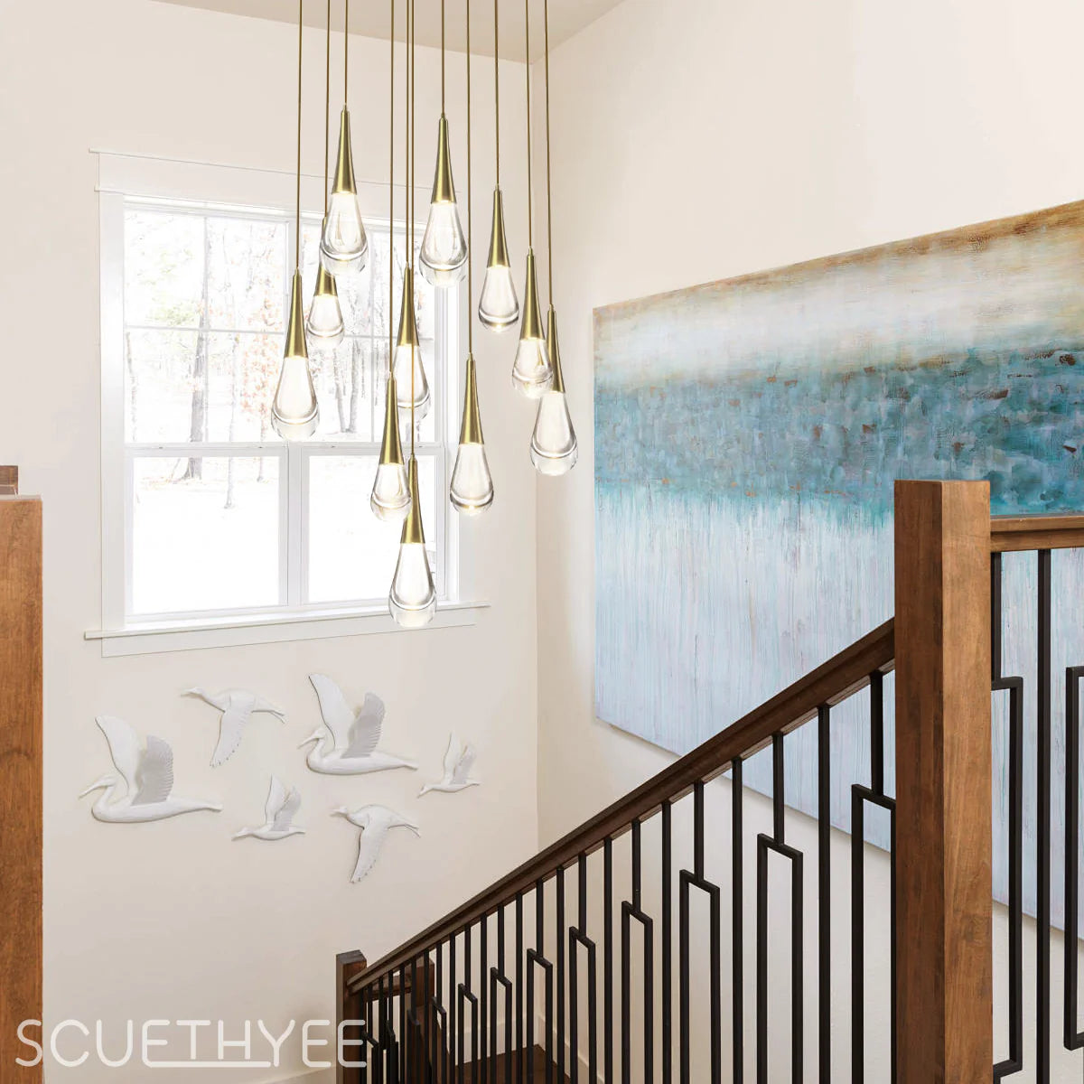 Rain 11-Light Chandelier Pendant For Living room Family room Dining Room Bedroom