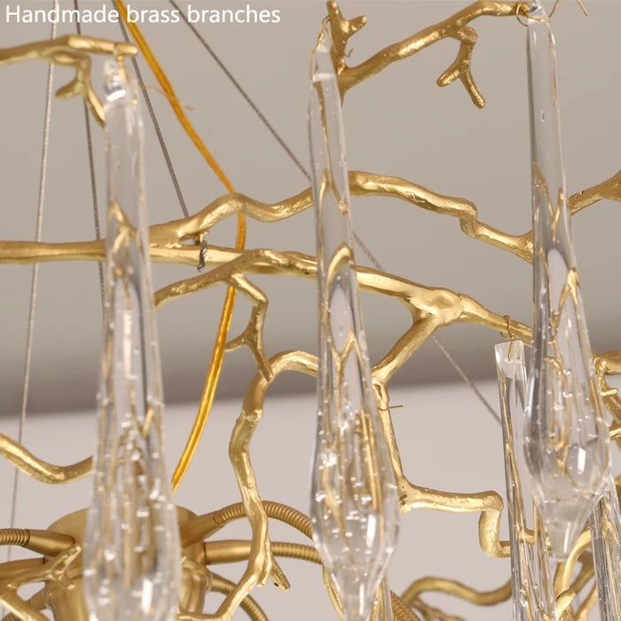 Amboise Crystal Droplet Branch Staircase Chandelier